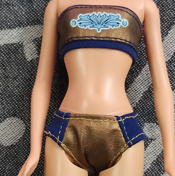 My Scene 2003 Spring Break Madison Gold & Blue 2-Piece Bikini Swimsuit Swim Set - Picture 2 of 10